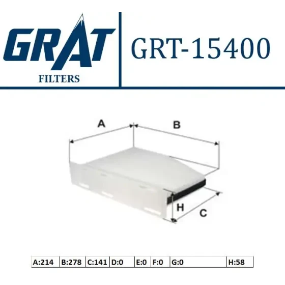 GRAT Polen Filtresi – 15400 / OEM 1K0819644B ürün görseli