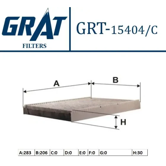 GRAT Polen Filtresi (Karbonlu) – 15404C / OEM 1J0819644A ürün görseli