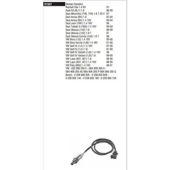 Doduco Oksijen Sensörü – 1567 / OEM 06A906265A ürün görseli