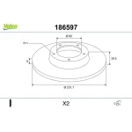 Valeo Arka Fren Diski – 186597 / OEM 1J0615601