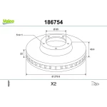 Valeo Ön Fren Diski – 186754 / OEM 1K0615301AC