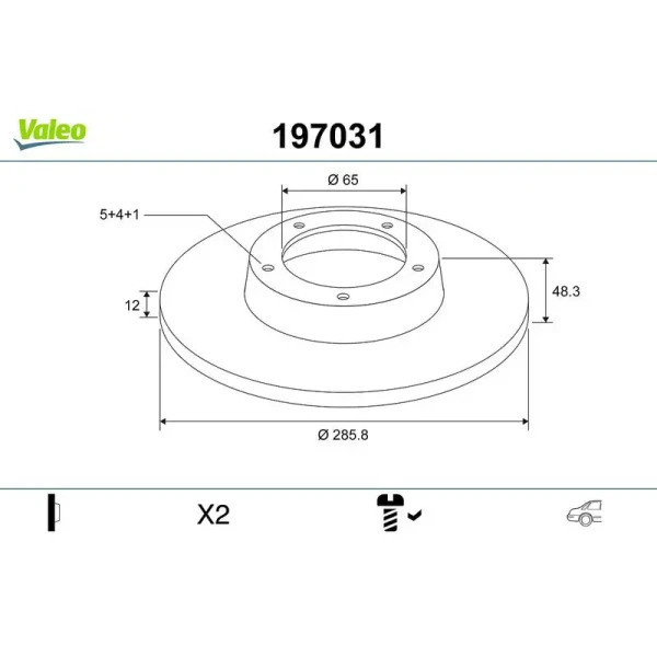 Valeo Arka Fren Diski – 197031 / OEM 1K0615601M