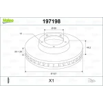 Valeo Ön Fren Diski – 197198 / OEM 8D0615301M