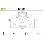 Valeo Arka Fren Diski – 197544 / OEM 1K0615601AA