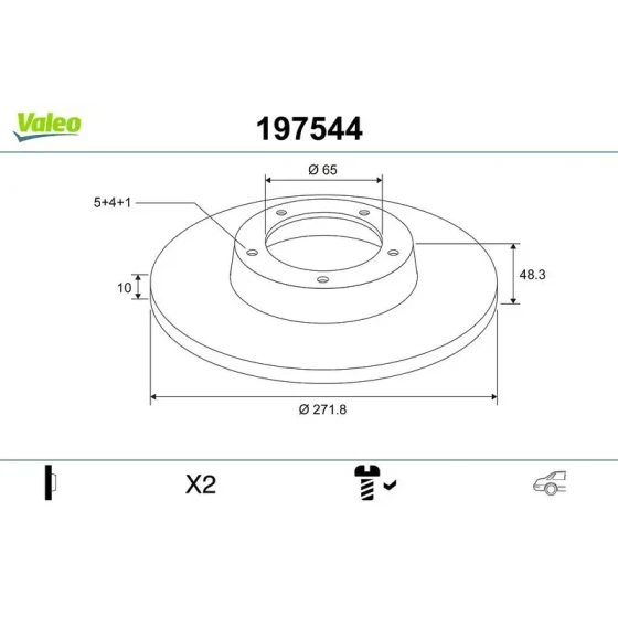 Valeo Arka Fren Diski – 197544 / OEM 1K0615601AA ürün görseli