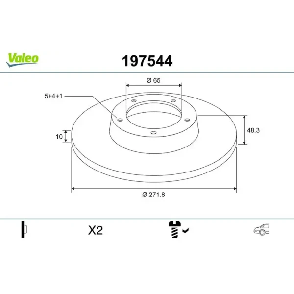Valeo Arka Fren Diski – 197544 / OEM 1K0615601AA