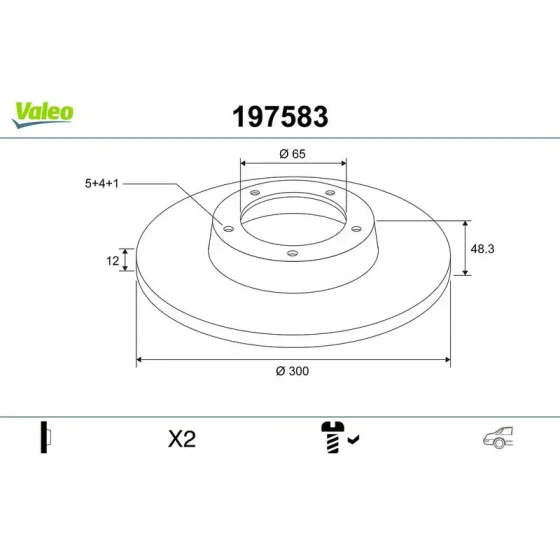 Valeo Arka Fren Diski – 197583 / OEM 3Q0615601A ürün görseli