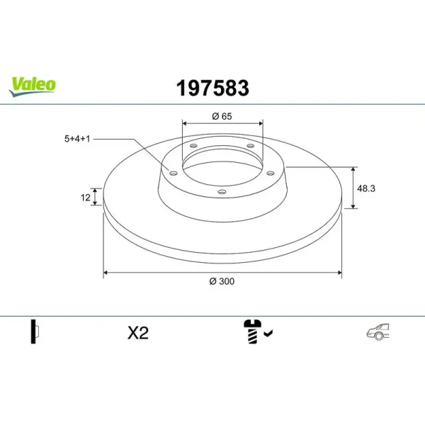 Valeo Arka Fren Diski – 197583 / OEM 3Q0615601A