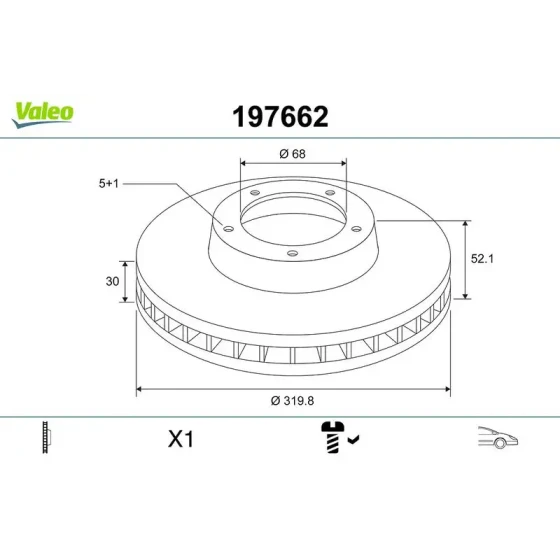 Valeo Ön Fren Diski – 197662 / OEM 8R0615301D ürün görseli