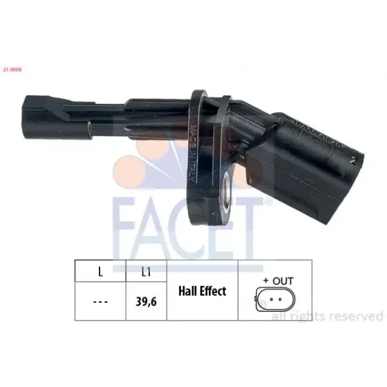 Facet ABS Hız Sensörü (arka Sağ) – 21.0008 / OEM 1K0927808 ürün görseli