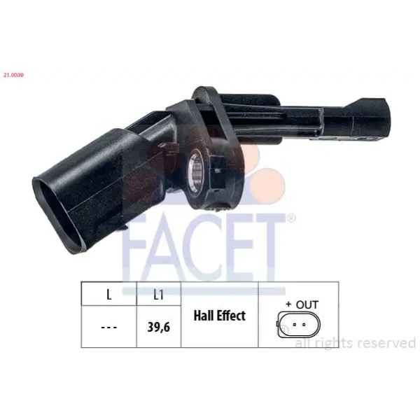 Facet ABS Hız Sensörü (arka Sol) – 21.0009 / OEM 1K0927807