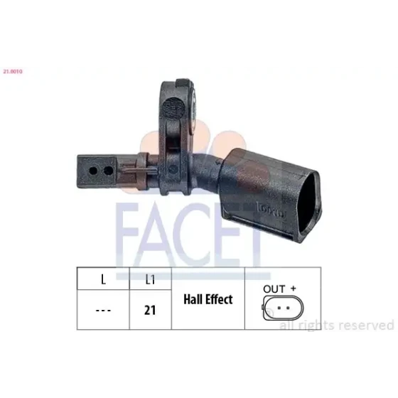 Facet ABS Hız Sensörü (ön Sağ) – 21.0010 / OEM 6Q0927804A ürün görseli