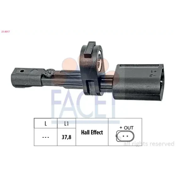 Facet ABS Hız Sensörü (Arka) – 21.0017 / OEM 2K0927807 ürün görseli
