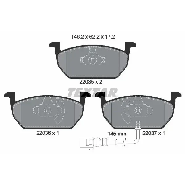 TEXTAR Ön Fren Balatası – 2203501 / OEM 5Q0698151T