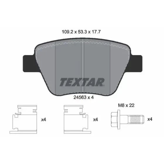 TEXTAR Arka Fren Balatası – 2456301 ürün görseli