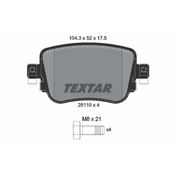 TEXTAR Arka Fren Balatası – 2511001 ürün görseli