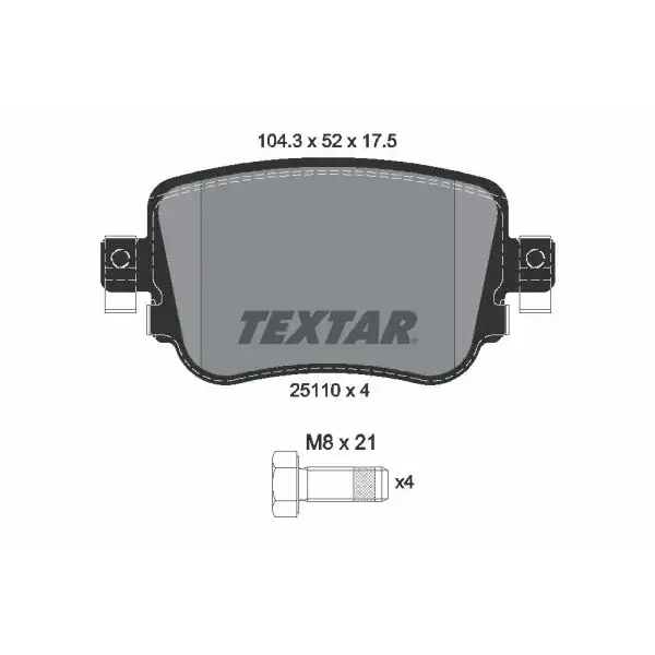 TEXTAR Arka Fren Balatası – 2511001