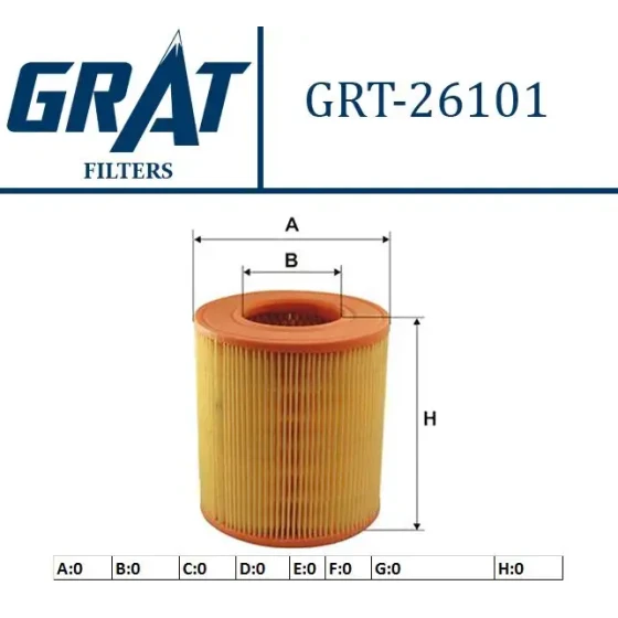 GRAT Hava Filtresi – 26101 / OEM 4F0133843A ürün görseli