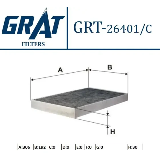 GRAT Polen Filtresi (Karbonlu) – 26401C / OEM 4B0819439 ürün görseli