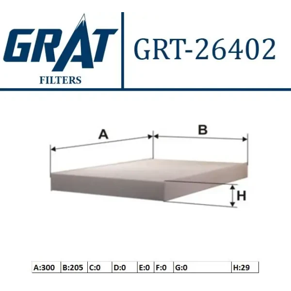 GRAT Polen Filtresi – 26402 / OEM 8E0819439