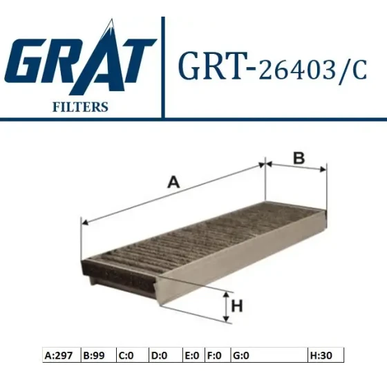 GRAT Polen Filtresi (Karbonlu) – 26403C / OEM 4F0898438A ürün görseli