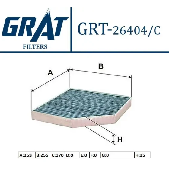 GRAT Polen Filtresi (Karbonlu) – 26404C / OEM 4H0819439 ürün görseli