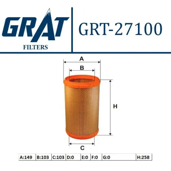 GRAT Hava Filtresi – 27100 / OEM 7786626 ürün görseli