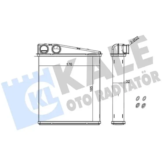 KALE Kalorifer Radyatörü – 346455 / OEM 1K0819031A ürün görseli