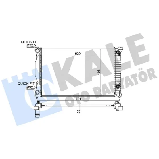 KALE Radyatör – 352900 / OEM 8E0121251B ürün görseli