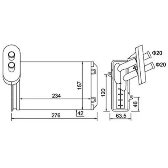Magneti Marelli Kalorifer Radyatörü – 359000300800 / OEM 191819031 ürün görseli