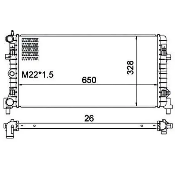 Magneti Marelli Radyatör – 359000301340 / OEM 6R0121253 ürün görseli
