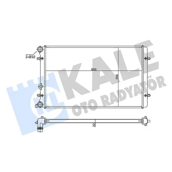 KALE Radyatör – 366400 / OEM 1J0121253AD ürün görseli