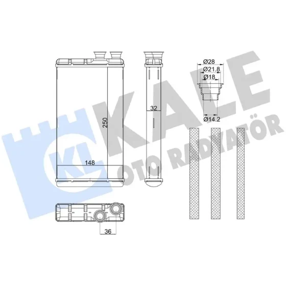 KALE Kalorifer Radyatörü – 370740 / OEM 8W0898037 ürün görseli