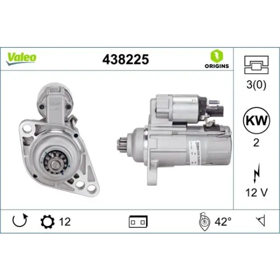 Valeo Marş Motoru – 438225 / OEM 02Z911023N ürün görseli