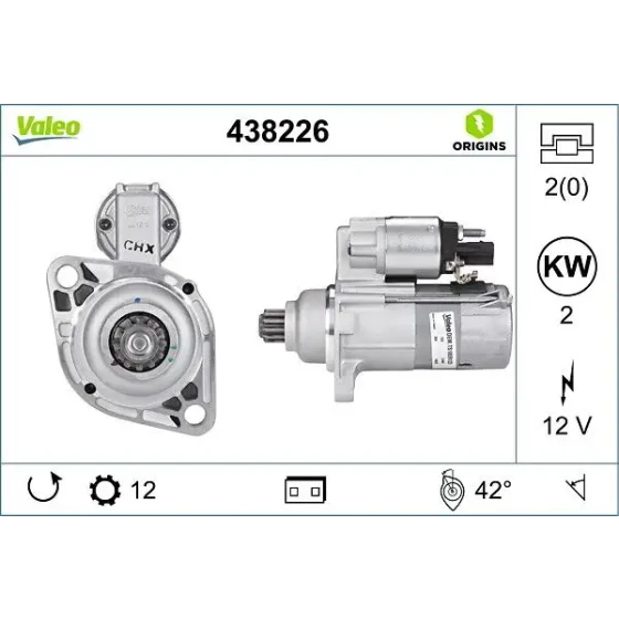 Valeo Marş Motoru – 438226 / OEM 02M911024A ürün görseli