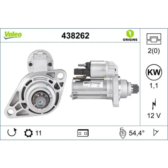 Valeo Marş Motoru – 438262 / OEM 0AM911023T ürün görseli