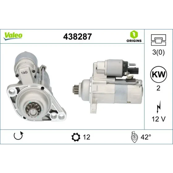 Valeo Marş Motoru – 438287 / OEM 02Z911024D ürün görseli