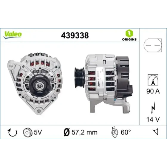 Valeo Şarj Dinamosu – 439338 / OEM 038903018E ürün görseli