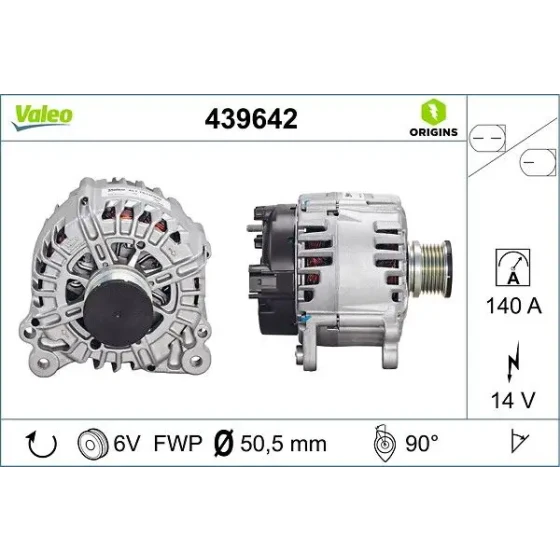 Valeo Şarj Dinamosu – 439642 / OEM 03G903016B ürün görseli