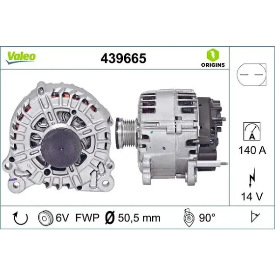 Valeo Şarj Dinamosu – 439665 / OEM 03C903023A ürün görseli