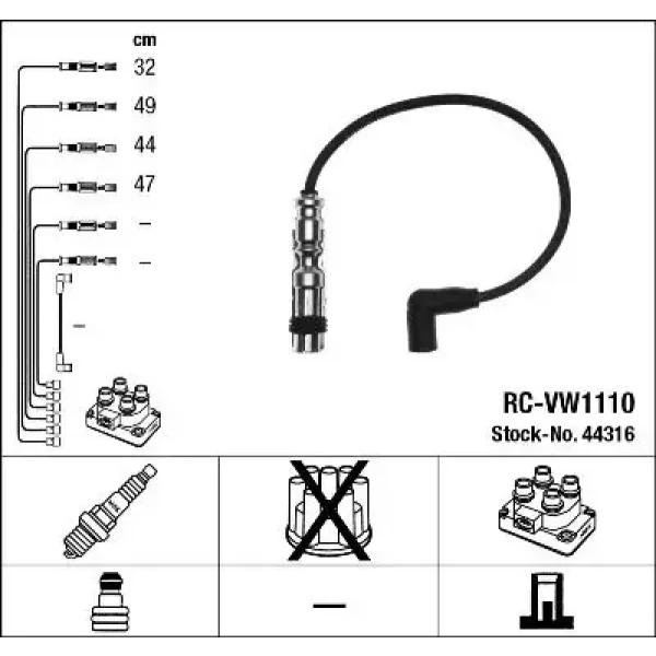 NGK Buji Kablosu – 44316 / OEM RCVW1110