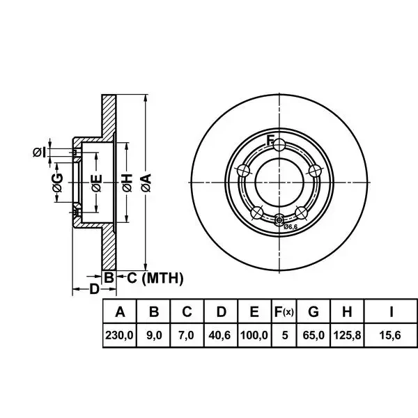 MGA Arka Fren Diski – 50202 / OEM 1J0615601N