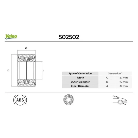 Valeo Ön Aks Rulmanı – 502502 ürün görseli