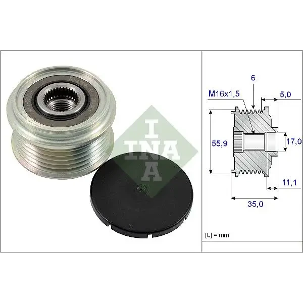 INA Alternatör Kasnağı – 535022210 / OEM 04L903024Q