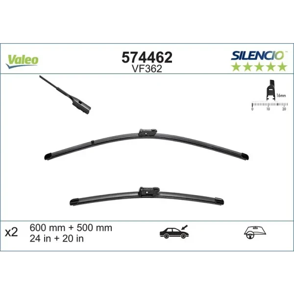 Valeo Silecek Süpürgesi (Takım) – 574462 / OEM 8K1998002A