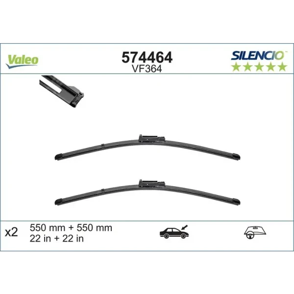 Valeo Silecek Süpürgesi (Takım) – 574464 / OEM 4F1955426C