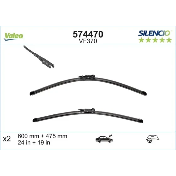 Valeo Silecek Süpürgesi (Takım) – 574470 / OEM 8P0998002A ürün görseli