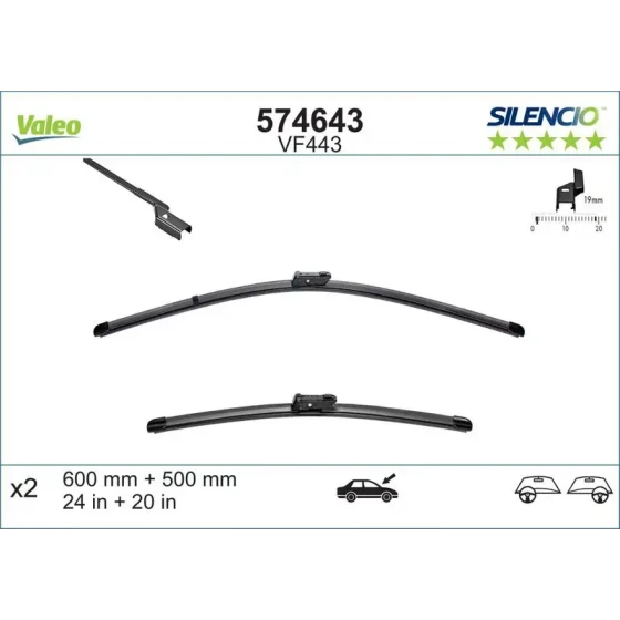 Valeo Silecek Süpürgesi (Takım) – 574643 / OEM 5N1998002 ürün görseli