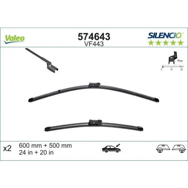 Valeo Silecek Süpürgesi (Takım) – 574643 / OEM 5N1998002