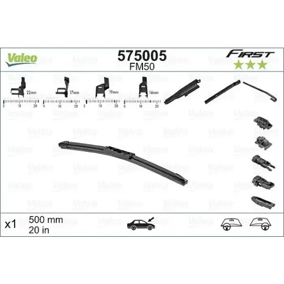 Valeo Silecek Süpürgesi (Tek) – 575005 / OEM 6K0955425F ürün görseli